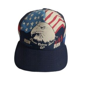 Vintage Eagle trucker hat colors don't run or burn